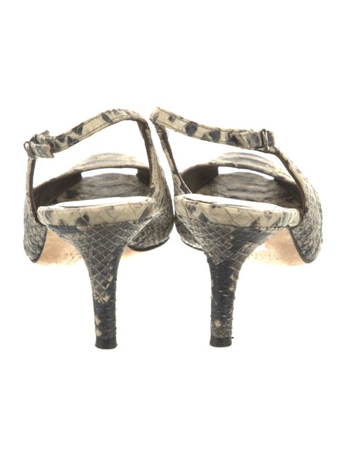 Stuart Weitzman Snakeskin Animal Print Slingback Pumps