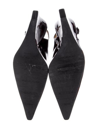 Stuart Weitzman Patent Leather Animal Print Slingback Pumps