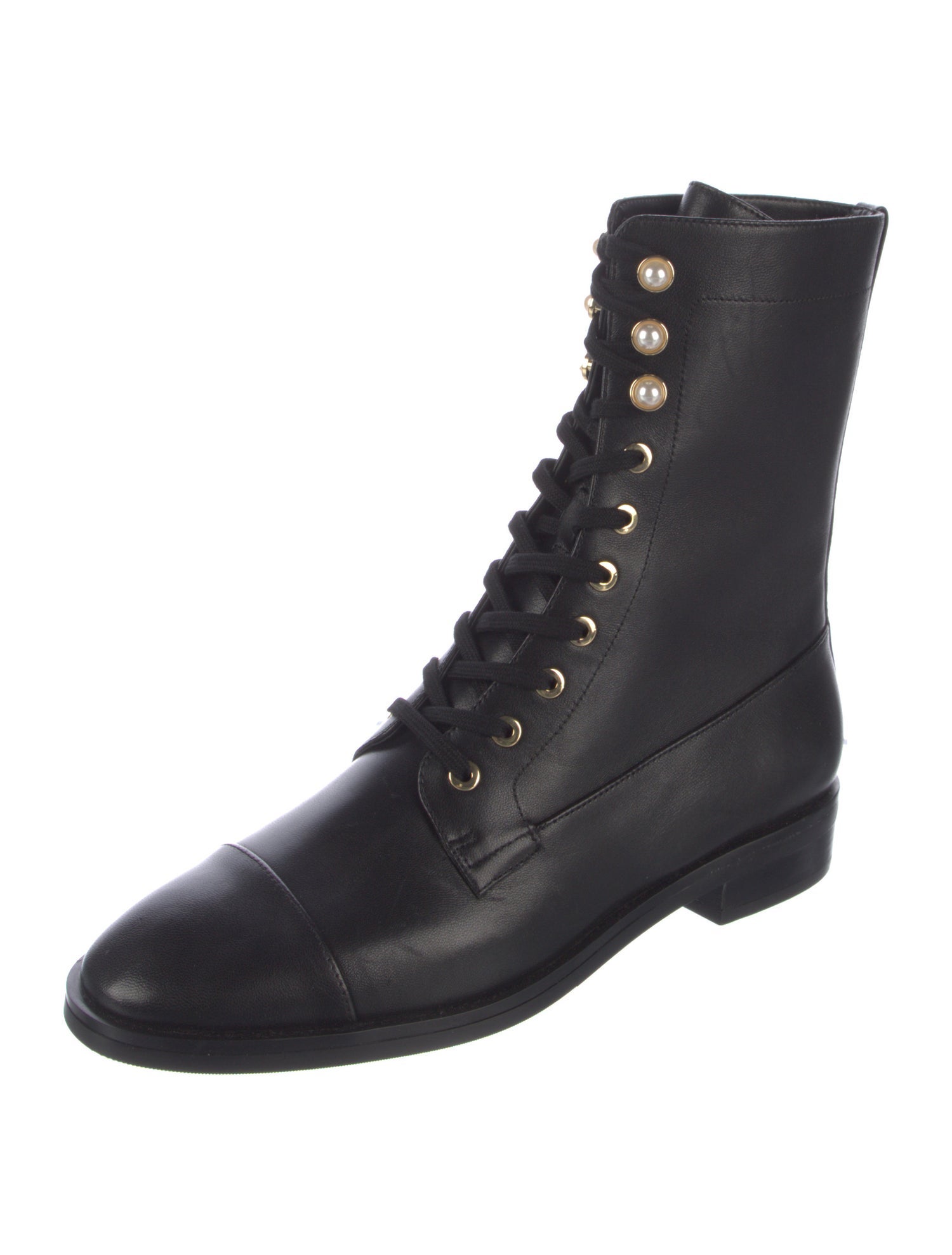 Stuart Weitzman Leather Combat Boots