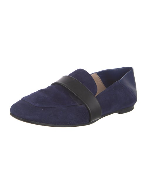 Stuart Weitzman Suede Leather Trim Embellishment Loafers