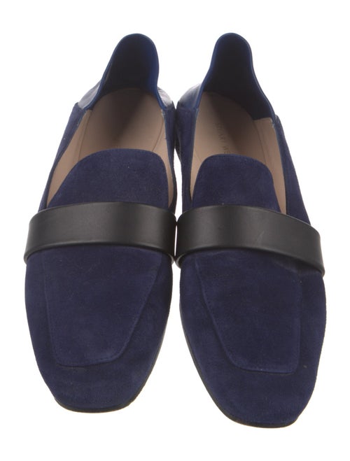 Stuart Weitzman Suede Leather Trim Embellishment Loafers