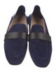 Stuart Weitzman Suede Leather Trim Embellishment Loafers