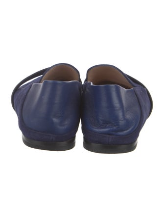 Stuart Weitzman Suede Leather Trim Embellishment Loafers