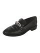 Stuart Weitzman Leather Chain-Link Accents Loafers