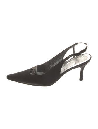Stuart Weitzman Crystal Embellishments Slingback Pumps