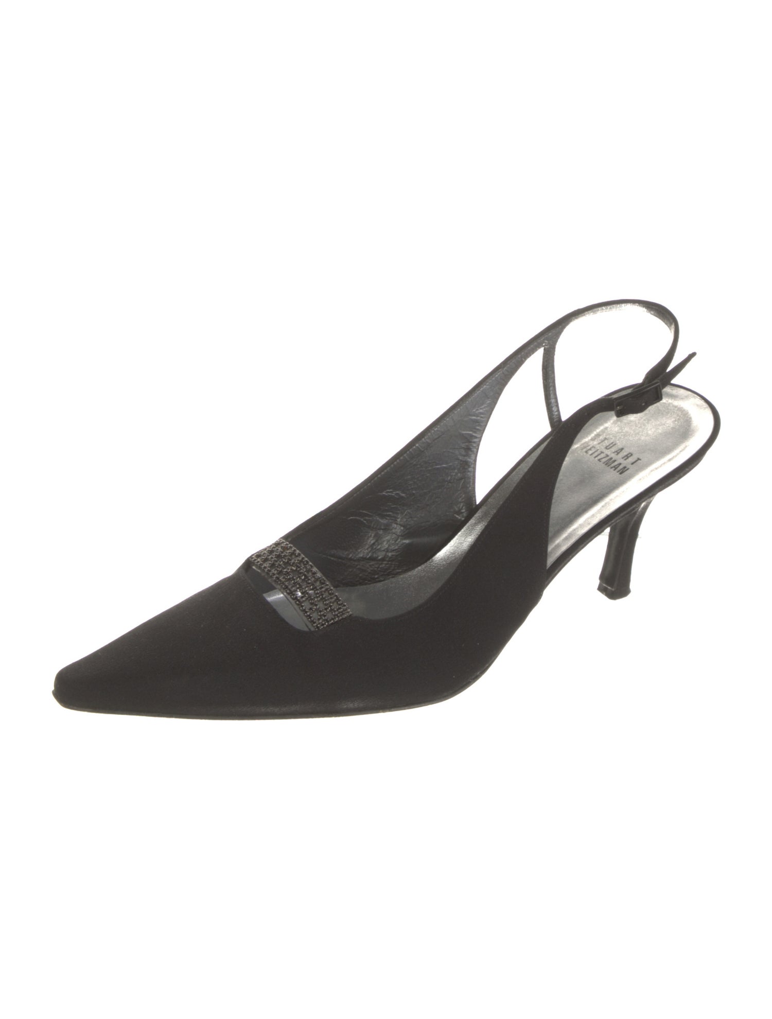 Stuart Weitzman Crystal Embellishments Slingback Pumps