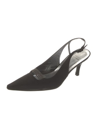 Stuart Weitzman Crystal Embellishments Slingback Pumps