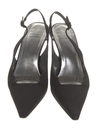Stuart Weitzman Crystal Embellishments Slingback Pumps