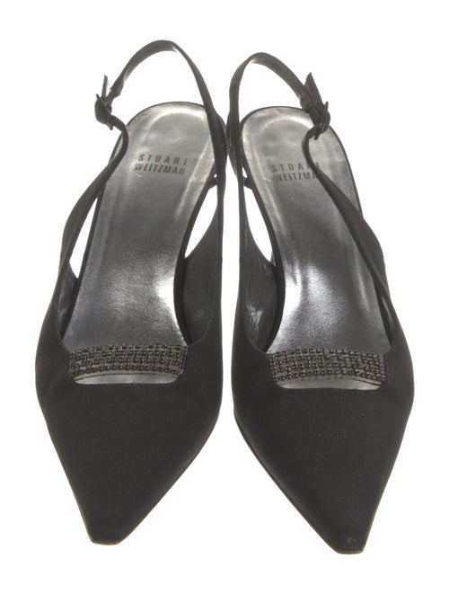 Stuart Weitzman Crystal Embellishments Slingback Pumps