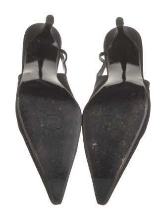 Stuart Weitzman Crystal Embellishments Slingback Pumps