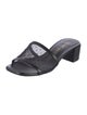 Stuart Weitzman Leather Mesh Accents Slides