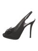Stuart Weitzman Satin Bow Accents Slingback Pumps