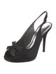 Stuart Weitzman Satin Bow Accents Slingback Pumps