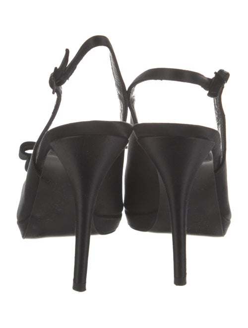 Stuart Weitzman Satin Bow Accents Slingback Pumps