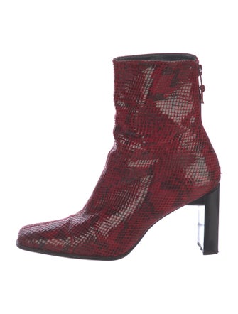Stuart Weitzman Embossed Leather Animal Print Boots