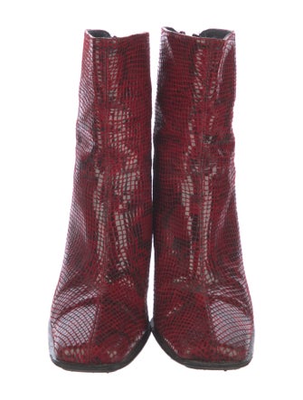 Stuart Weitzman Embossed Leather Animal Print Boots