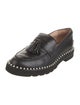 Stuart Weitzman Leather Tassel Accents Loafers