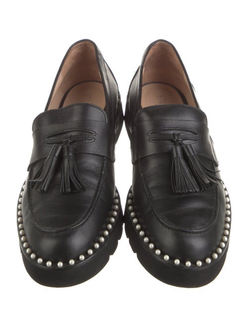 Stuart Weitzman Leather Tassel Accents Loafers
