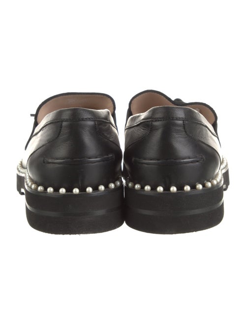 Stuart Weitzman Leather Tassel Accents Loafers