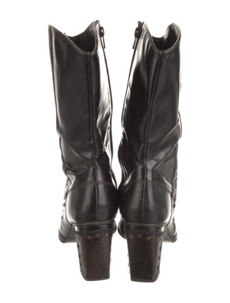 Stuart Weitzman Leather Studded Accents Boots