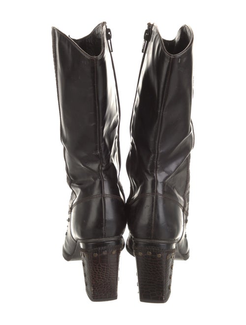 Stuart Weitzman Leather Studded Accents Boots