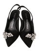 Stuart Weitzman Suede Crystal Embellishments Slingback Pumps