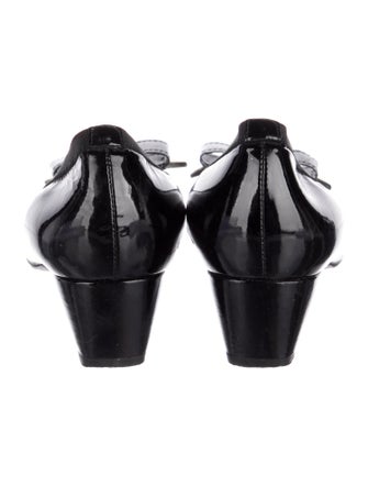 Stuart Weitzman Patent Leather Bow Accents Pumps