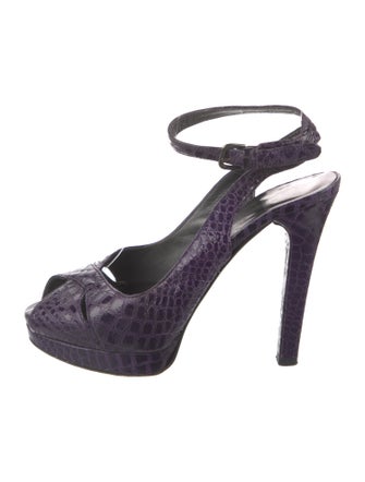 Stuart Weitzman Leather Animal Print Slingback Pumps