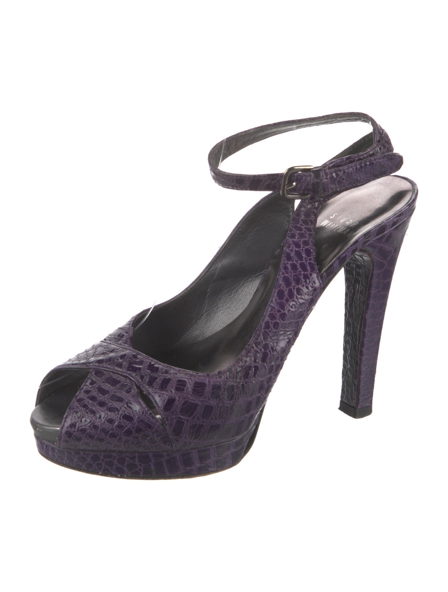 Stuart Weitzman Leather Animal Print Slingback Pumps