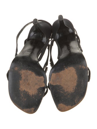 Stuart Weitzman Satin Floral Print Slides