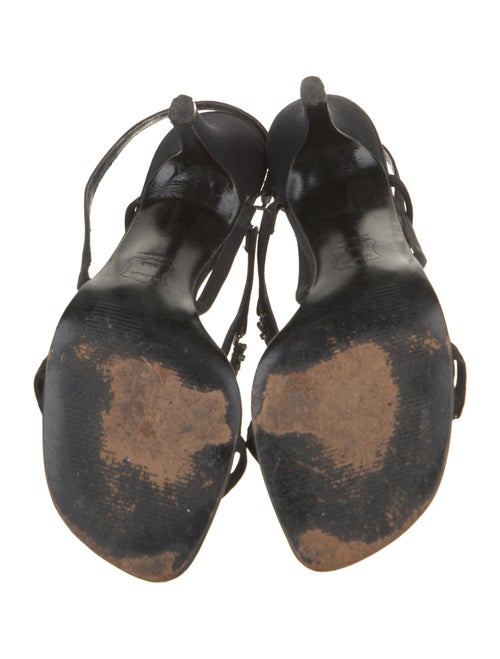 Stuart Weitzman Satin Floral Print Slides