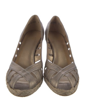 Stuart Weitzman Leather Cutout Accent Pumps