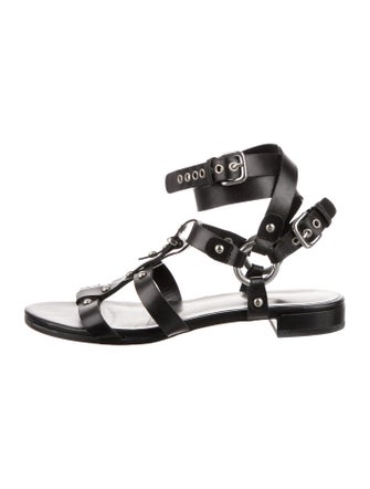 Stuart Weitzman Leather Studded Accents Gladiator Sandals