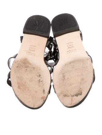 Stuart Weitzman Leather Studded Accents Gladiator Sandals