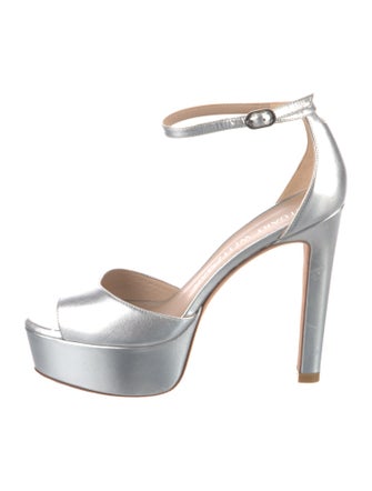 Stuart Weitzman Leather Keyhole Accent Sandals