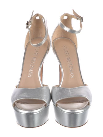 Stuart Weitzman Leather Keyhole Accent Sandals