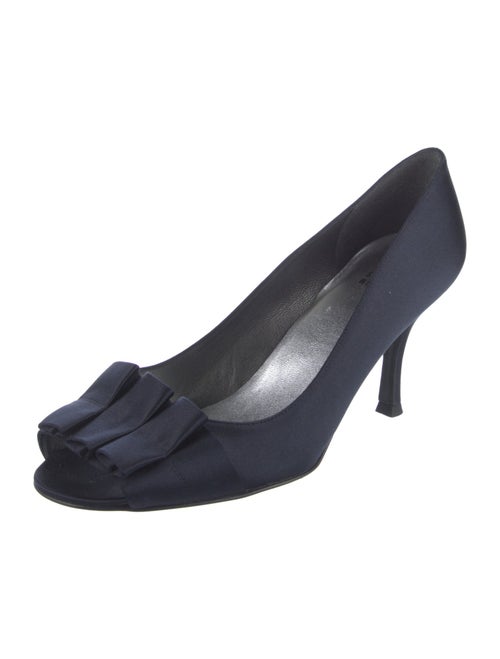 Stuart Weitzman Satin Ruffle Embellishment Pumps