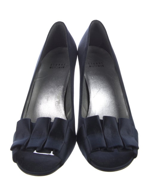Stuart Weitzman Satin Ruffle Embellishment Pumps