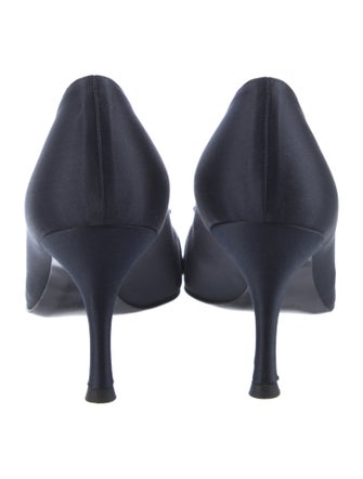 Stuart Weitzman Satin Ruffle Embellishment Pumps