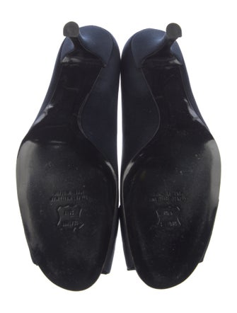 Stuart Weitzman Satin Ruffle Embellishment Pumps