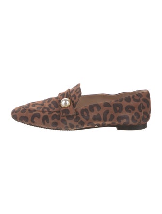 Stuart Weitzman Suede Animal Print Loafers