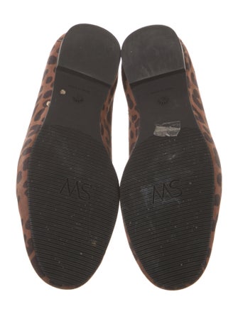 Stuart Weitzman Suede Animal Print Loafers