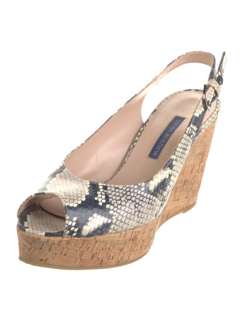Stuart Weitzman Leather Animal Print Slingback Pumps