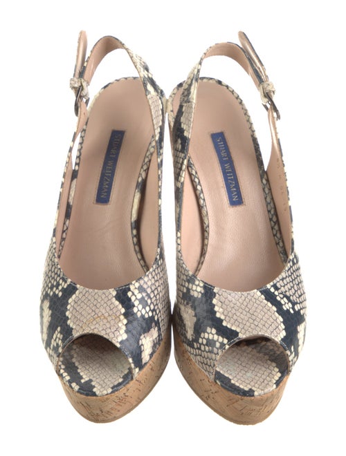 Stuart Weitzman Leather Animal Print Slingback Pumps
