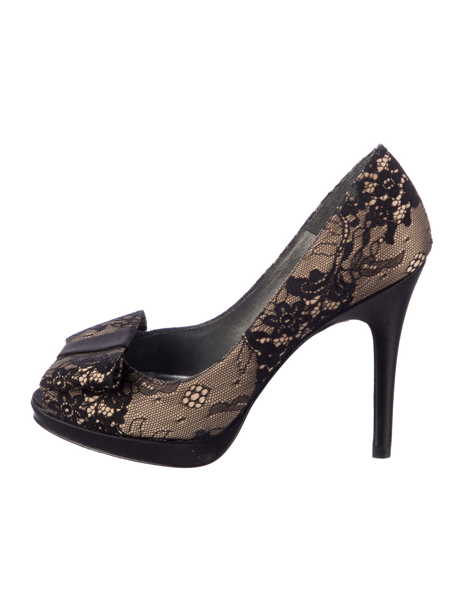 Stuart Weitzman Lace Printed Slingback Sandals