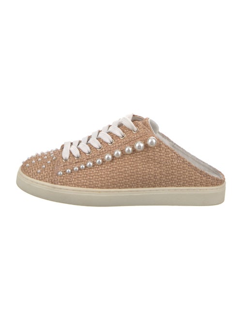 Stuart Weitzman Raffia Beaded Accents Sneakers