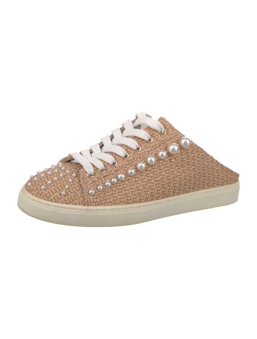 Stuart Weitzman Raffia Beaded Accents Sneakers