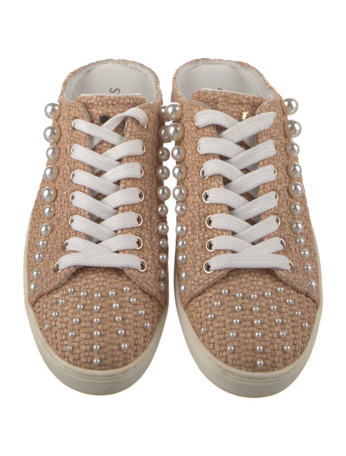Stuart Weitzman Raffia Beaded Accents Sneakers