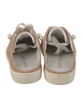 Stuart Weitzman Raffia Beaded Accents Sneakers