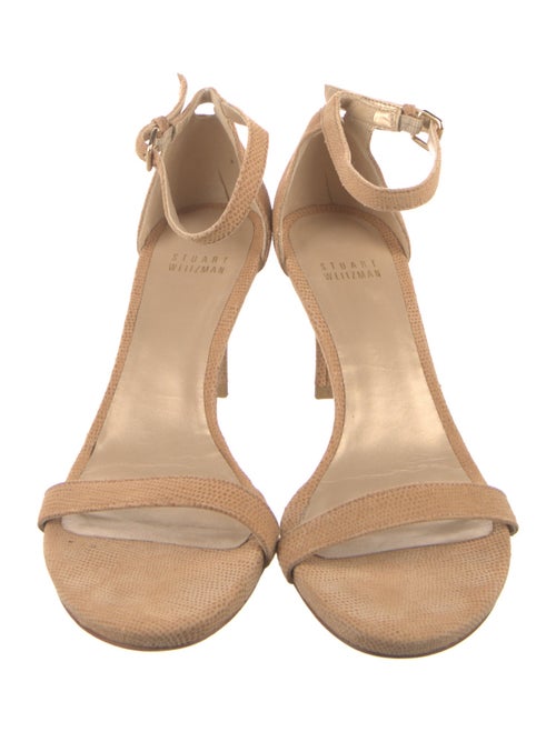 Stuart Weitzman Embossed Leather Sandals